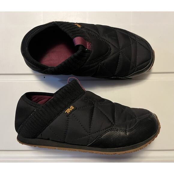 Teva Ember Moc Women’s 7 Black Quilted Comfort Casual Slip-On Shoes 1018225 - Picture 1 of 9